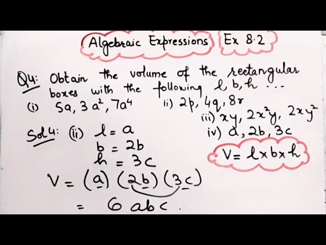 Obtain the product of xy,yz,zx I Algebraic Expressions I Class 8I