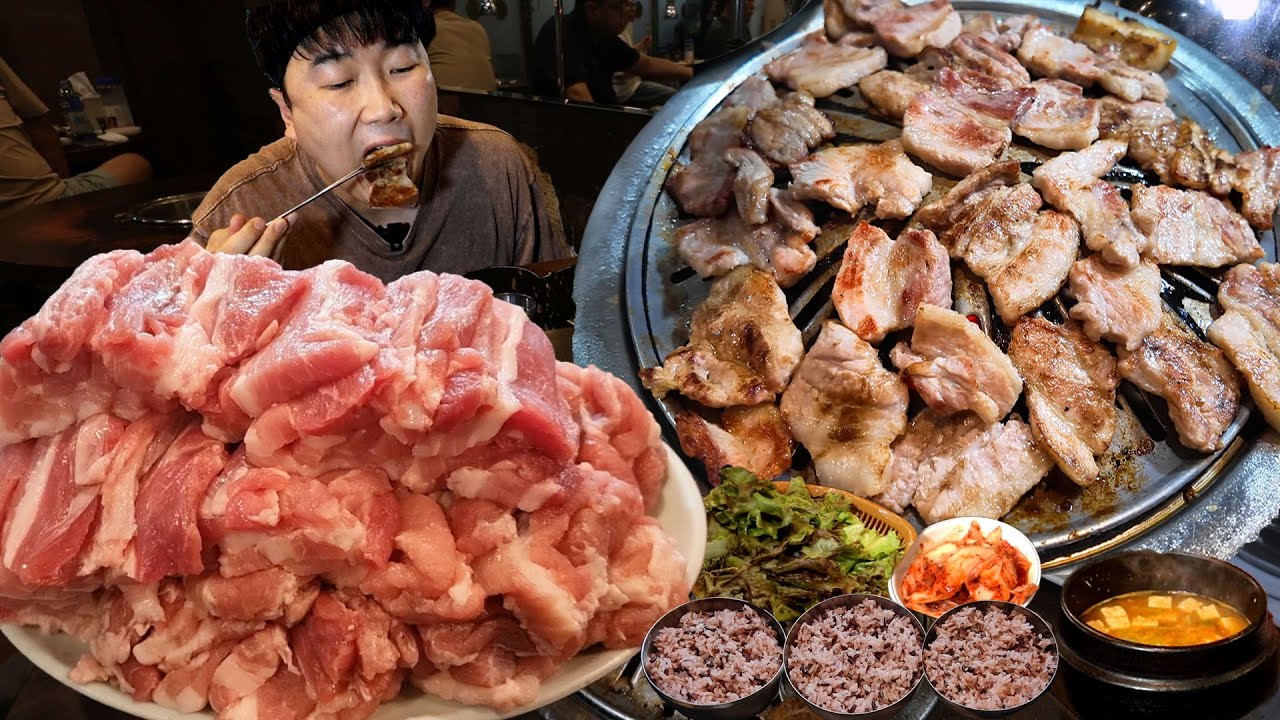 삼겹살 1인분 6천원?? 10인분 6만원어치 털어보자 가격은 싸고 맛은 비싸다구..