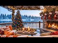 Warm Cabin Christmas Jazz 🎅 Snowfall, Firelight Glow &amp; Peaceful Holiday Ambience for Sleep &amp; Relax