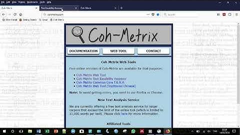 Using Coh-Metrix to analyse writing
