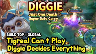 Diggie (Mythical Glory): Roam Counter Carry vs Tigreal | Super Safe Play | BUILD TOP1 GLOBAL | MLBB