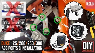 Everything about KTM Duke's ACCESSORY PORTS! | How to professionally install a motorcycle accessory