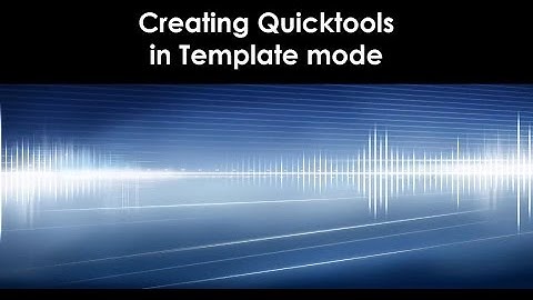 FARO CAM2 Measure 10 Creating QuickTools in Template Mode