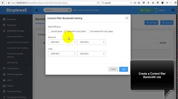 How do I create rules for Simplewall Content Filter Bandwidth Setting?