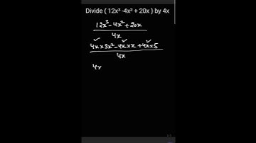 Divide ( 12x³ -4x² + 20x ) by 4x  #mathsshorts