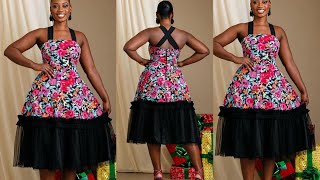 How To Sew A Stylish Flare Gown Dress || how to sew a flare gown