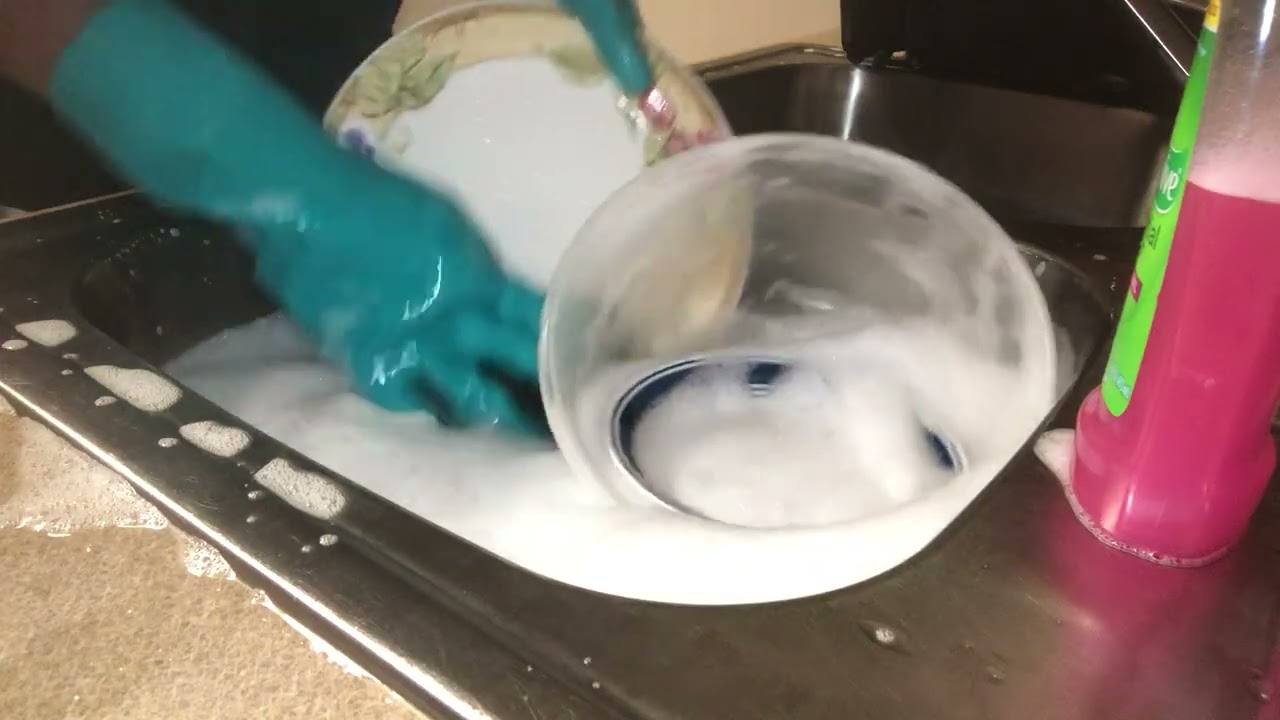 Asmr Washing Dishes{Hand Washing Dishes Sounds only}