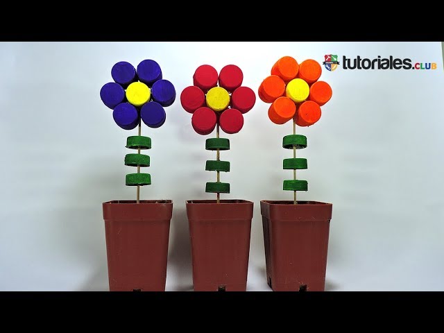 Flores Con Tapas De Botellas Reciclaje Youtube