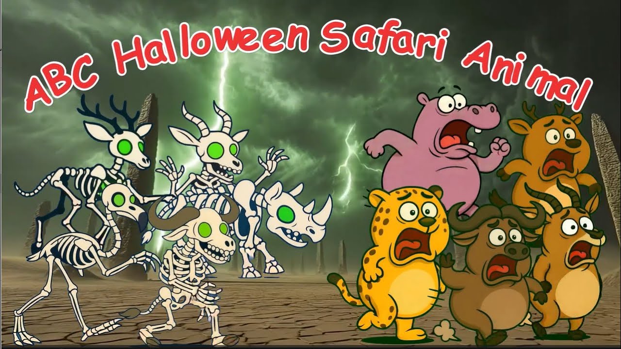 ABC Halloween Safari Animals 1408 | Nursery Rhymes | Oink Oink TV