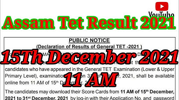 Assam Tet Result 2021