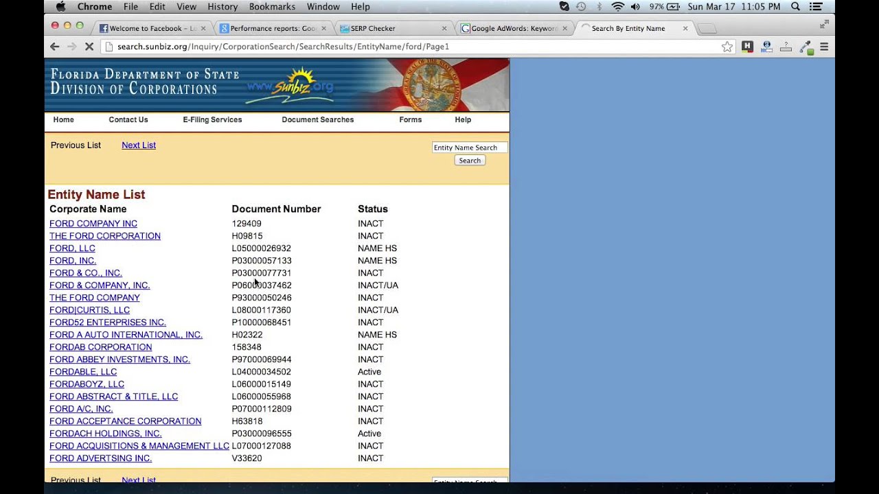 Florida SOS LLC Search YouTube