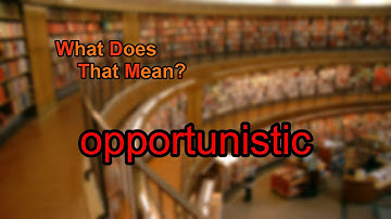 What does opportunistic mean?