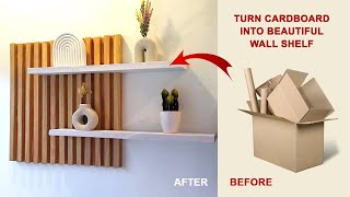 Creating Beautiful Floating Wall Shelves from Recycled Cardboard | DIY Home Decor