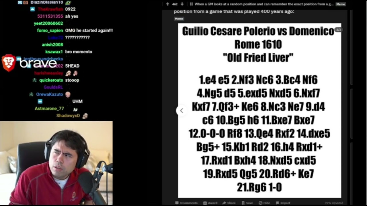 Hikaru spots misplay in a game from 1610