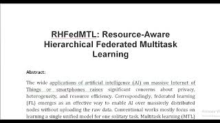 RHFedMTL Resource Aware Hierarchical Federated Multitask Learning