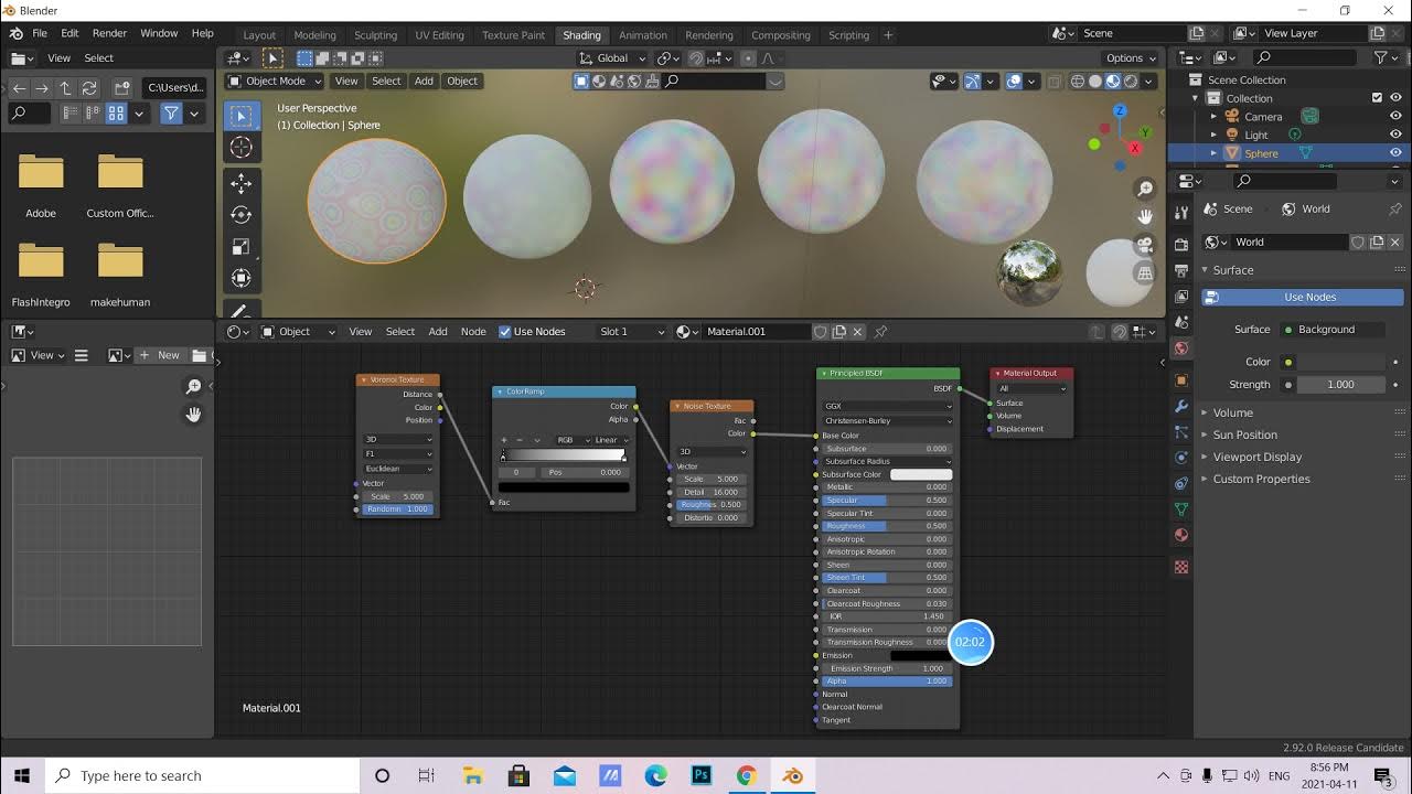 Blender Chinese tutorial Voronoi with Noise Texture node experiment