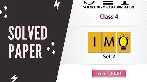 solved paper class 4 previous year 2020 SET 2  maths olympiad logical reasoning /IMO/NSO