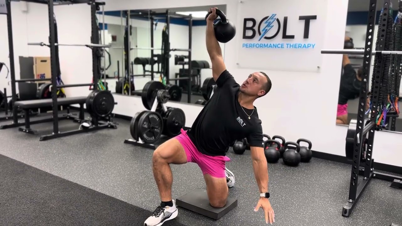 Half Kneel Windmill with Shoulder Press Bolt Performance Therapy