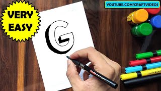 HOW TO DRAW 3D LETTER G | 3D LETTER DRAWING