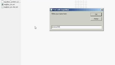 InputBox in VBS - tutorial
