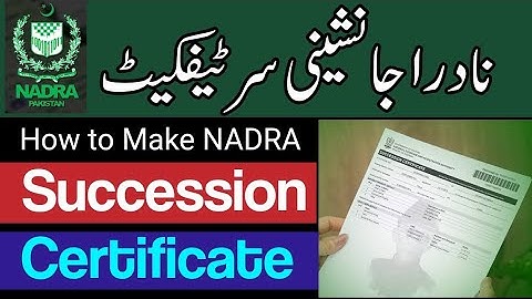 Succession Certificate Procedure from NADRA📃