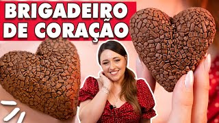 BRIGADEIRO DE CORAÇÃO RECHEADO COM MORANGO para o Dia das Mães | Tábata Romero