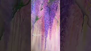 The wisteria bloom on canvas shorts nft art