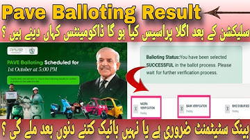 Pave Balloting Results You have been Selected You have been Select in Waiting list Next Process ?