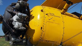 Juicy Cold Start BOEING STEARMAN AIRCRAFT Engines and Loud Sound 2