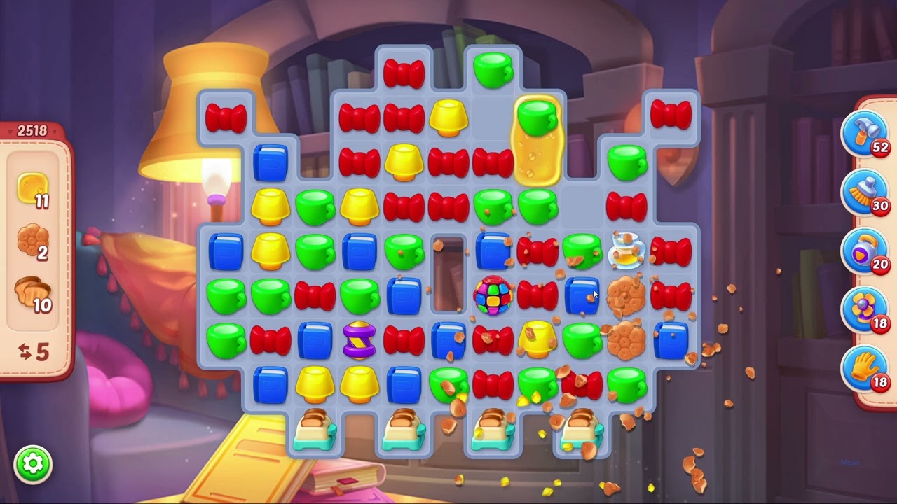 Homescapes Level 2518 - 16 Moves - No Boosters