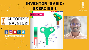 Inventor Basic Exercise 8 | Mechanical Engineering | CAD | For Beginners | BK Engineering