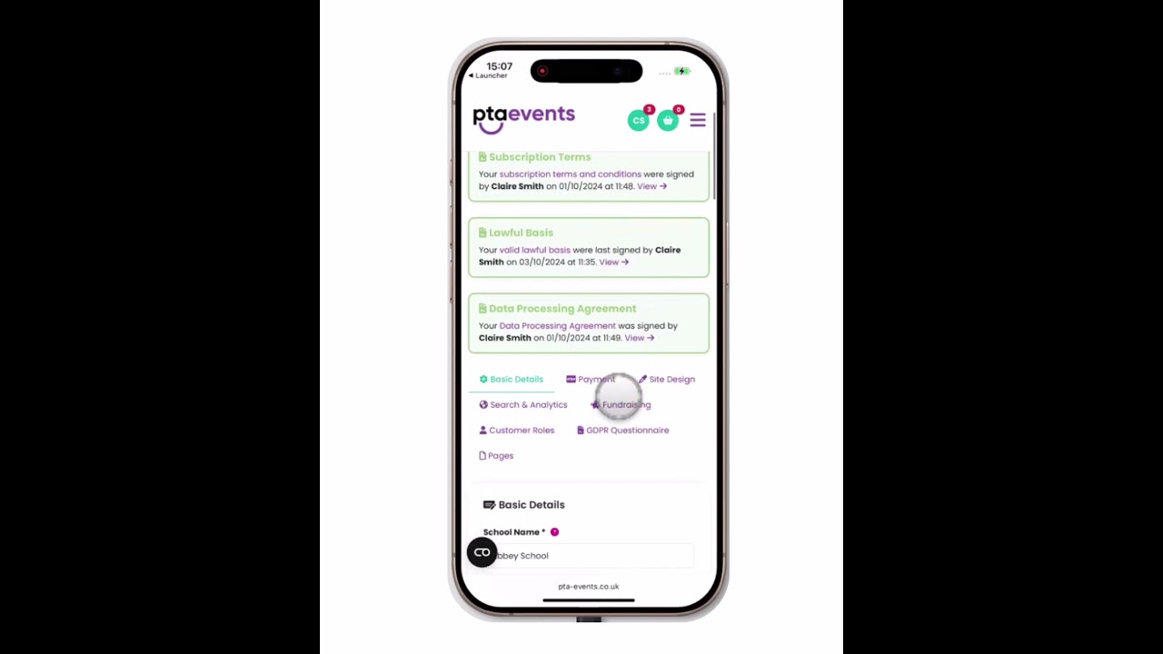 PTA Events Tutorials - How can I display our fundraising goals on my website   - Mobile View