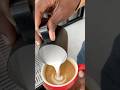 How to make tulip latte art💐#youtubeshorts #coffeeart #song #dance #music