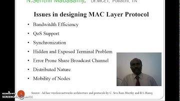 Issues in designing MAC layer protocol of Adhoc wireless networks by Senthil Madasamy N
