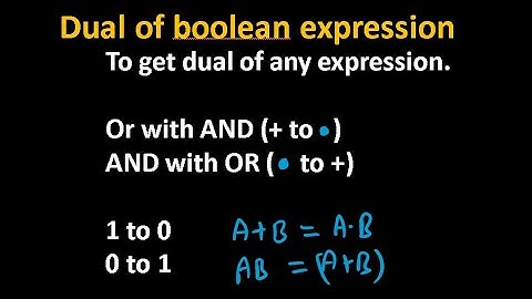 Dual Boolean expression | what is dual boolean expression | digital electronics