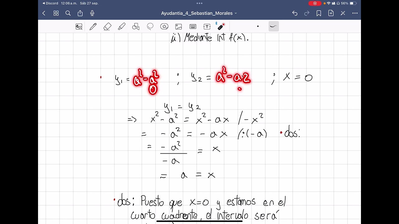 Cálculo 2 Área entre curvas