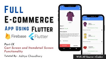 Flutter E-Commerce App - Cart Screen and Item detail Screen Functionality - Part IX - In Hindi