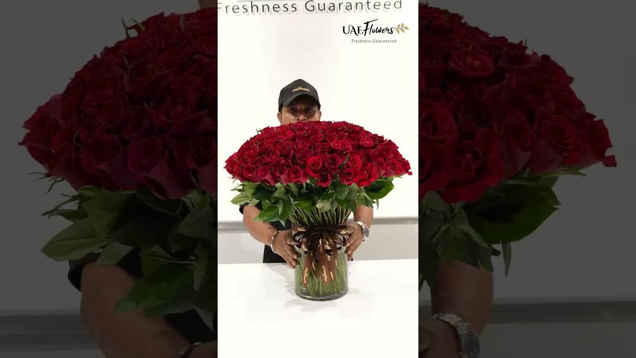 100 Red Roses In a Vase | Send Roses Across Dubai in 2 Hrs