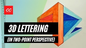 Two point perspective drawing - 3D lettering.
