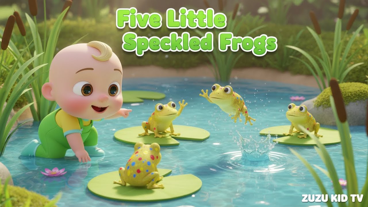 Five Little Speckled Frogs | Kids Nursery Rhyme, Toddler Counting & Playful Frog Adventure