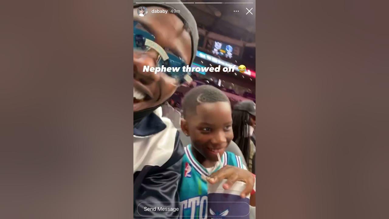 Spotted @Dababy at the @Charlotte Hornets game… then dababy starts pla