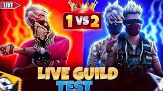 FF LIVE TOP 1 GUILD TEST 1VS4 ROAD TO 3OK ON LIVE | LIVE GUILD TESTING#fflive #freefireliveguildtest