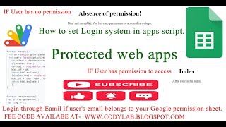 Login system - Google Apps Script - Protected Web app - CodyLab
