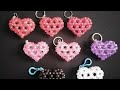 طريقة عمل دلاية سلسلة او ميدالية قلب مجسم من الخرز مريم عثمان How To Make 3D Beaded Heart 