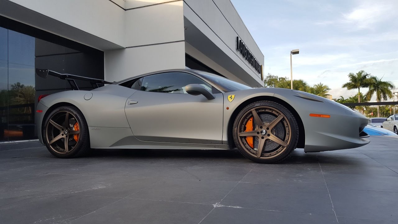 Ferrari 458 Italia Matte Gray Bianco Avus Engine Sound Revs At Prestige