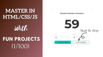 01- Random Number Generator | Master in html/css/js with Fun Projects (1/100)