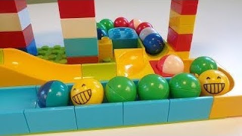 Marble Run race ASMR Шарики на Лего трек Assemble Lego slide & Play