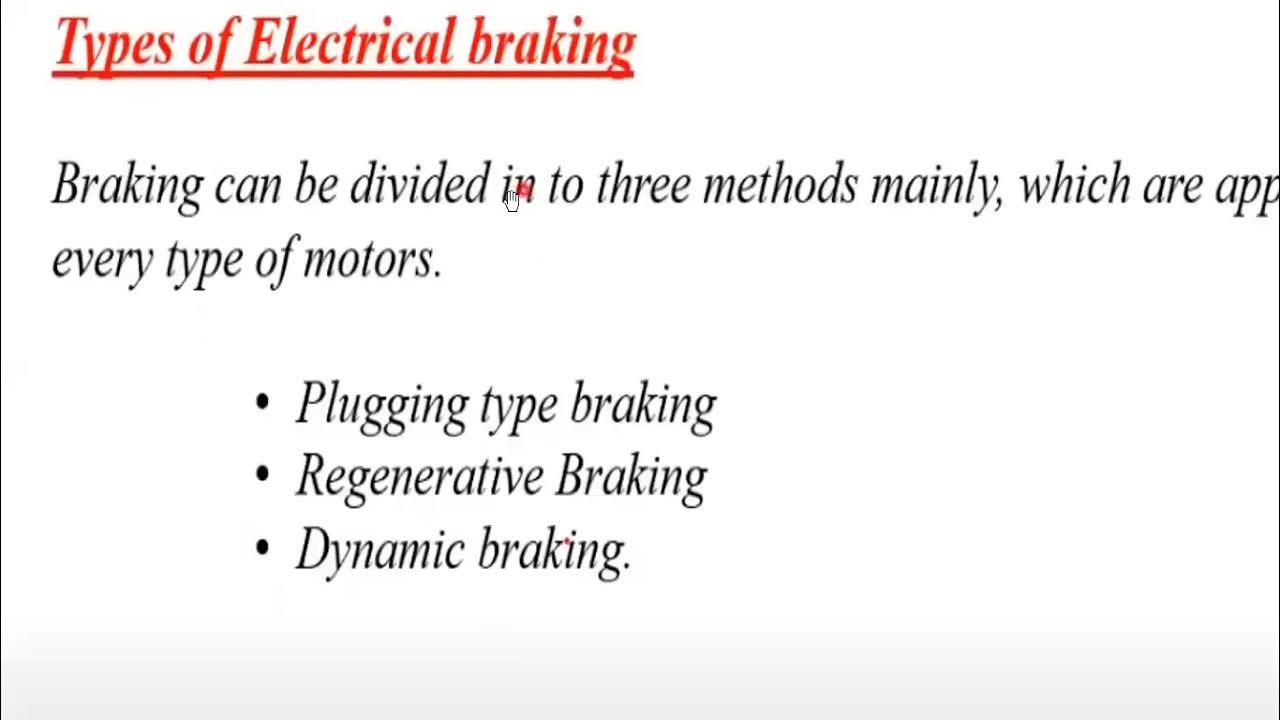 LEC12. PLUGGING AND RHEOSTATIC BRAKING YouTube