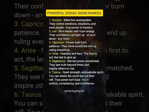 Most Powerful Zodiac Signs Ranked #zodiac #zodiacsigns #astrology #astrologysigns #horoscope #tarot