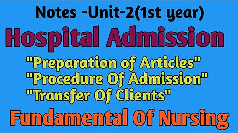 Hospital Admission," Article, Procedure,Transfer Of Client" Fundamental Of Nursing,B.sc,Gnm(1st) - DayDayNews